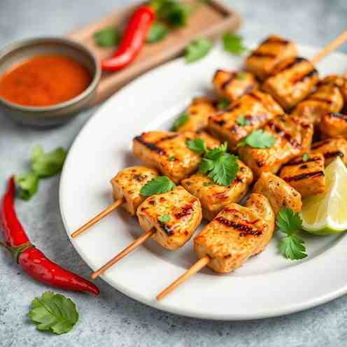 Thai Grilled Chicken Skewers - Make Moo Ping Chicken